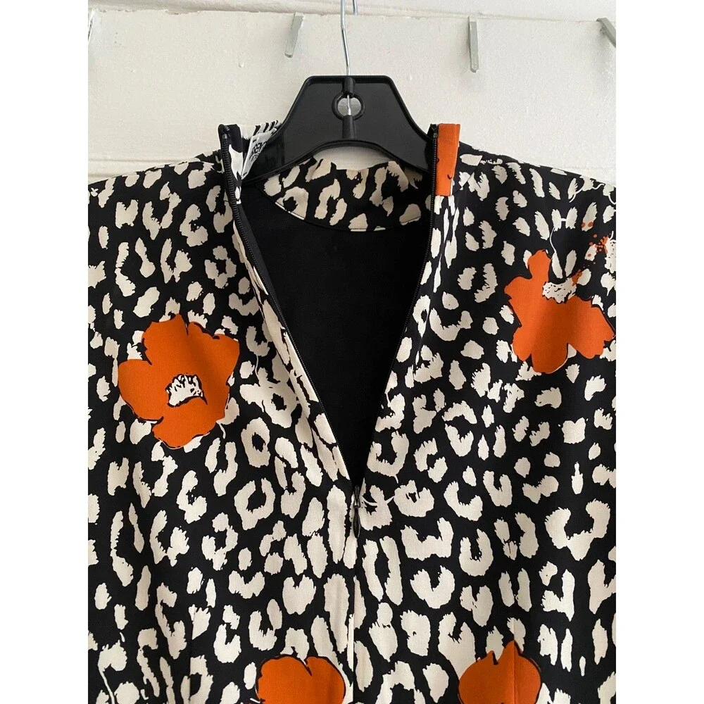 Essentiel Antwerp Silk Leopard Floral KABBEY Dress Size 38 (4) - Long Sleeve - Picture 7 of 16